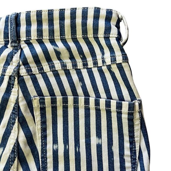 NWOT ZARA TRAFALUC BLUE & WHITE STRIPED SKINNY JEANS Size 00 - Picture 4 of 13